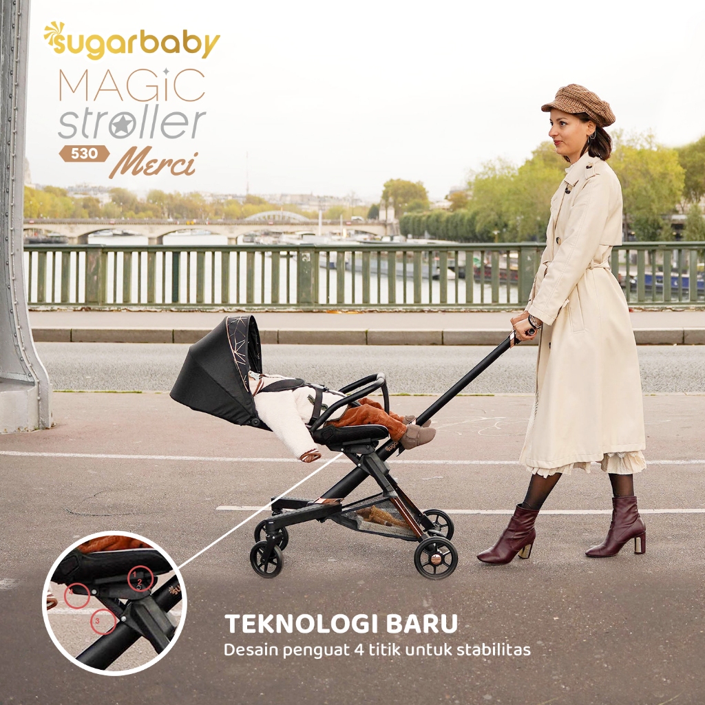 Sugarbaby Magic Stroller 530 Merci Kereta Dorong Bayi 2 Arah Kursi Putar 360 Derajat Foto 3