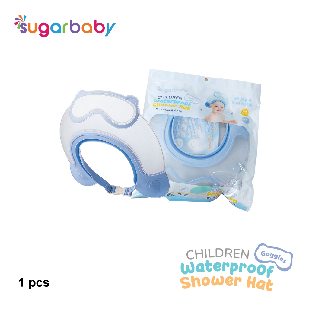 Topi Keramas Bayi Sugarbaby Waterproof Shower Hat Anti Air Masuk Telinga Foto 8