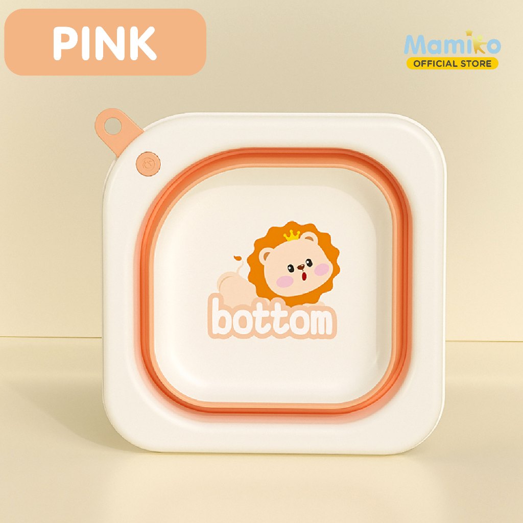 Mamiko Foldable Baby Wash Basin Lion Baskom Ember Lipat Multifungsi BPA Free Foto 6