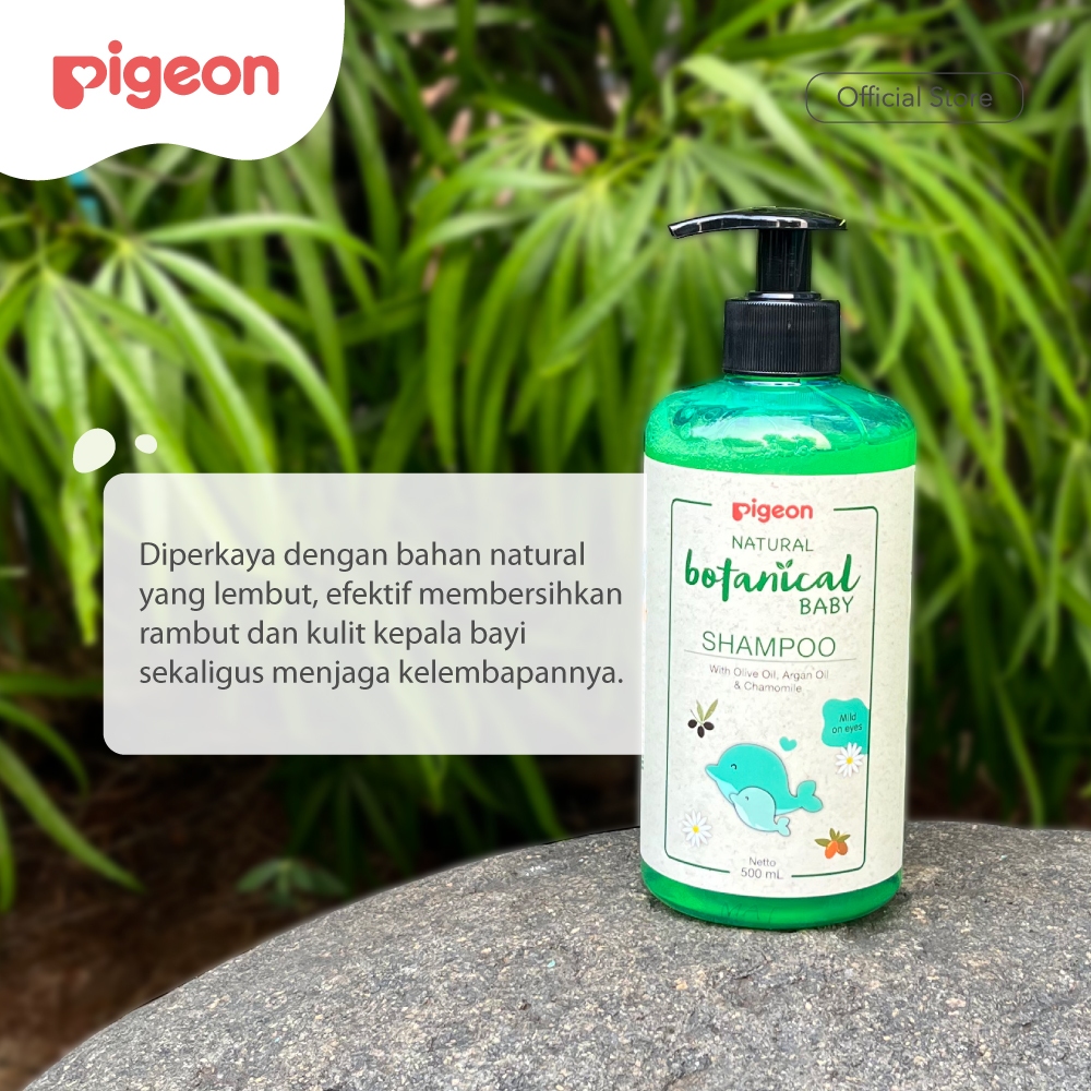 PIGEON Botanical Baby Shampoo 240ml dengan Olive Oil dan Chamomile untuk Kulit Sensitif Foto 2