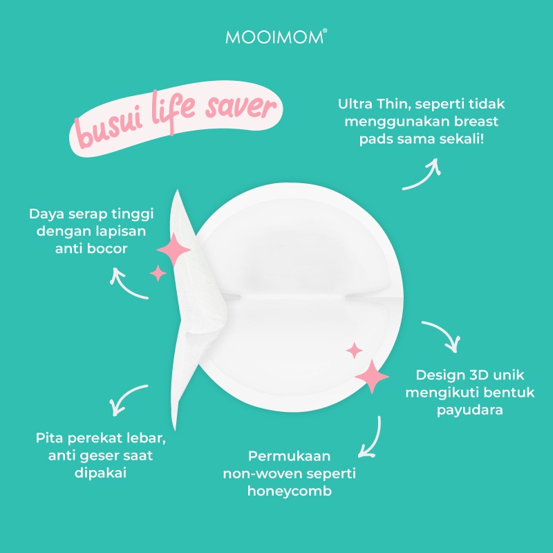 MOOIMOM Breast Pad 3D Anti Bocor Foto 4