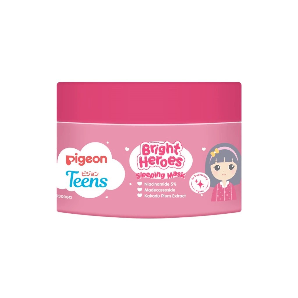 Pigeon Teens Bright Heroes Sleeping Mask 30ml Skincare Remaja Niacinamide 5% Foto 2