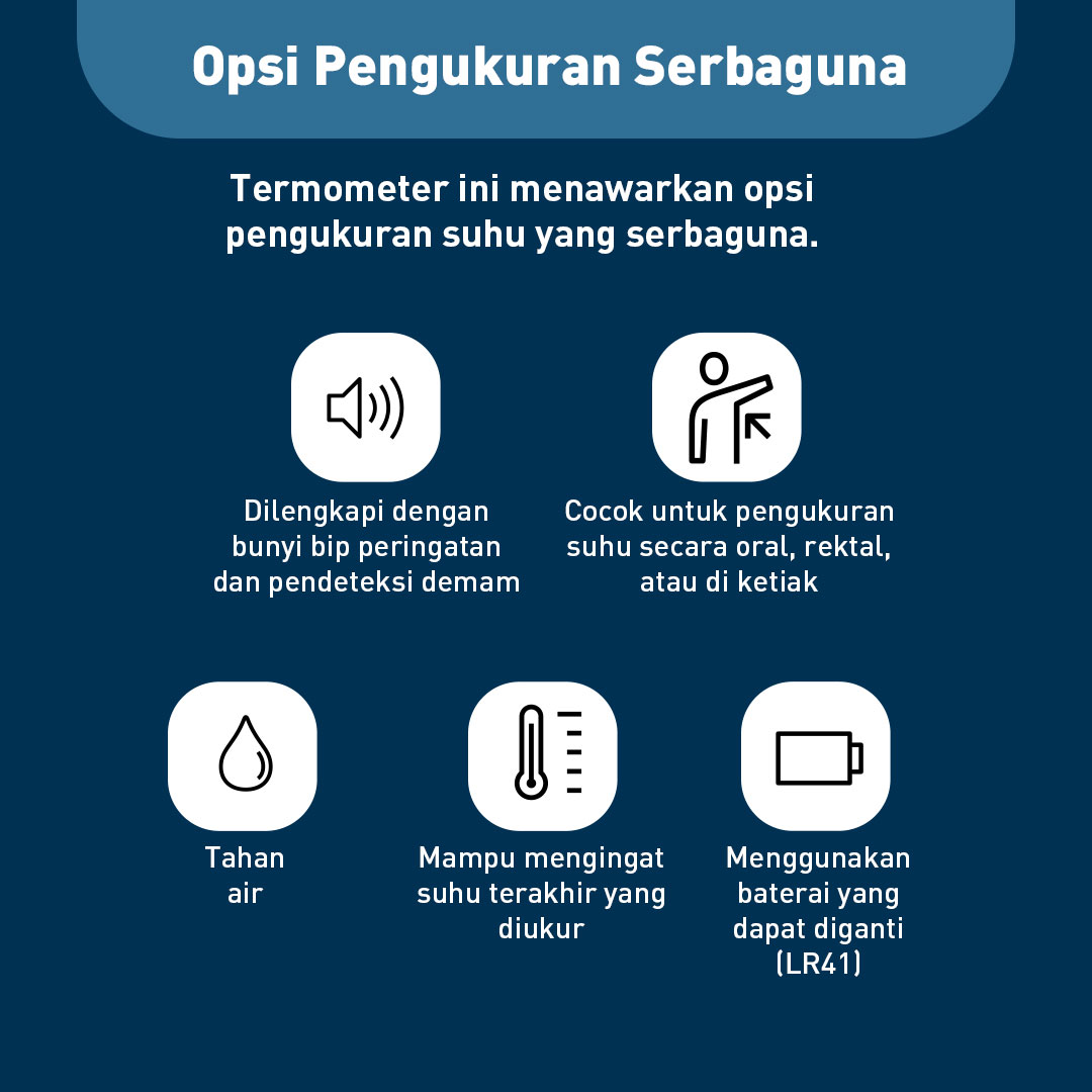 Omron Thermometer Digital MC-341 Tahan Air Pengukur Suhu Oral Rektal Ketiak Foto 7