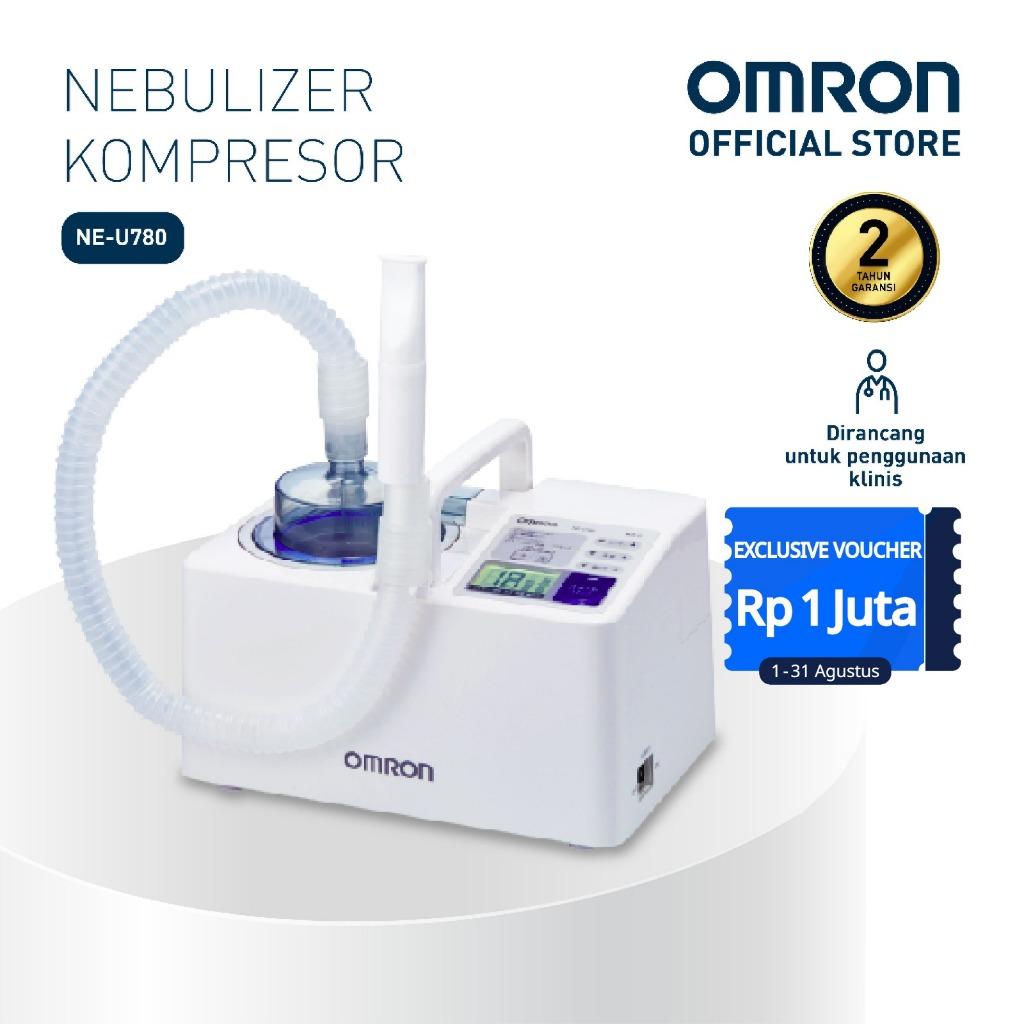 Omron NE-U780 Compressor Nebulizer Professional untuk Klinik & Rumah Sakit LCD