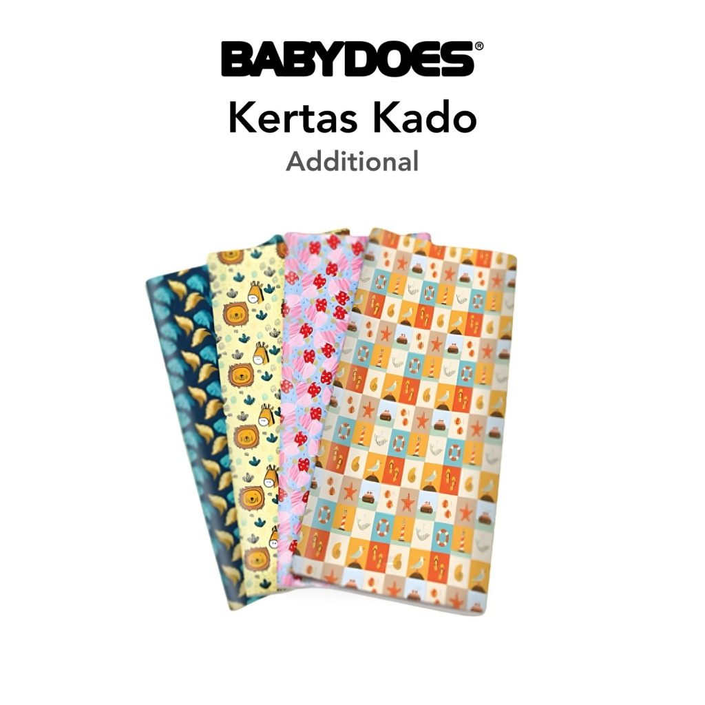 Kertas Kado BABYDOES Motif Random untuk Pembungkus Hadiah dan Souvenir Pesta