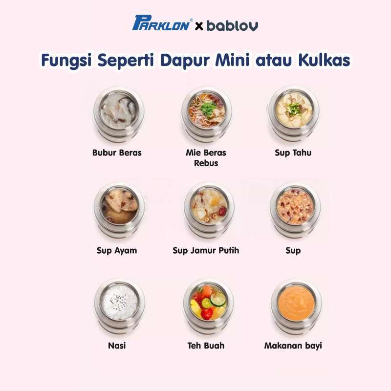 Parklon x Bablov Food Jar Stainless Steel 316 Kotak Makan Termos 1000ml Anti Tumpah Foto 5