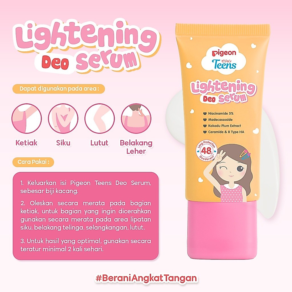 Pigeon Teens Lightening Deo Serum 30ml Perawatan Kulit Lipatan Cerah & Sehat Foto 2