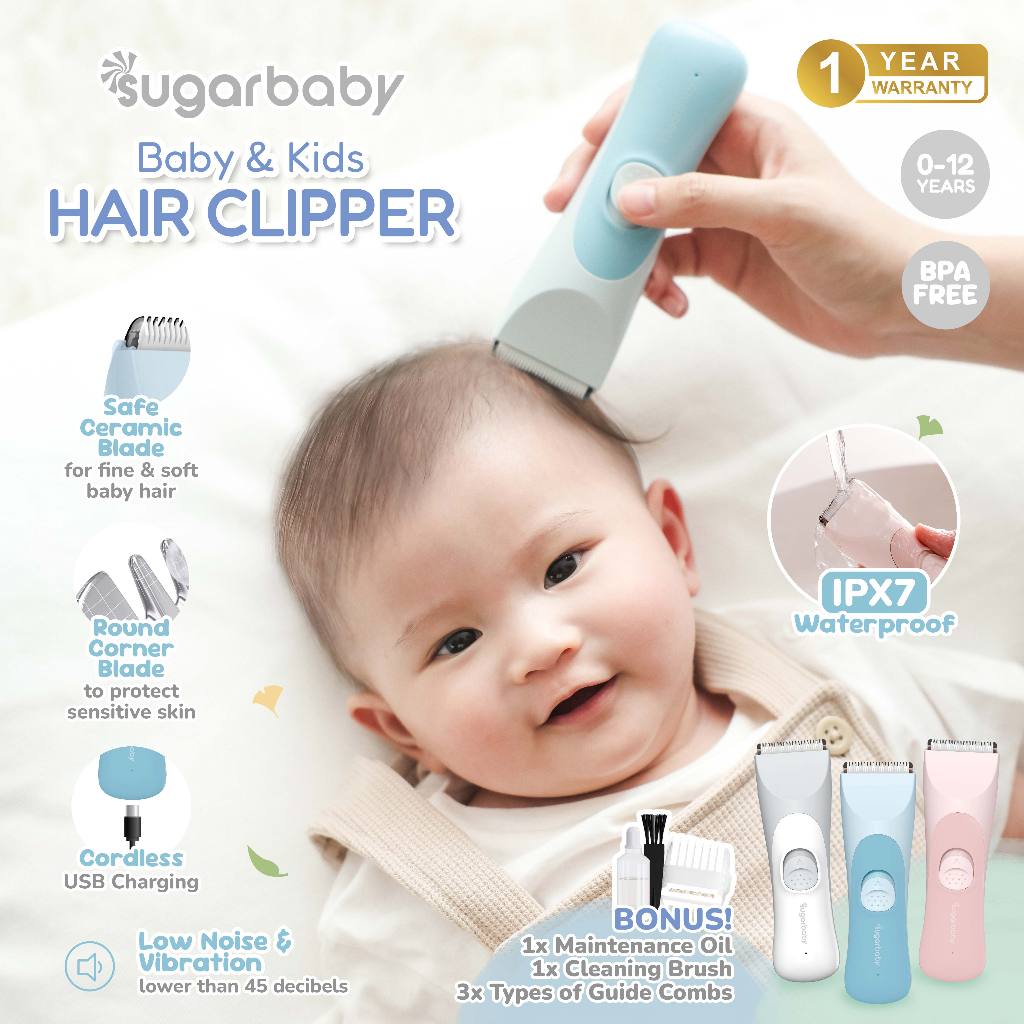 Sugarbaby Baby & Kids Hair Clipper Alat Cukur Rambut Bayi USB Ceramic Blade IPX7