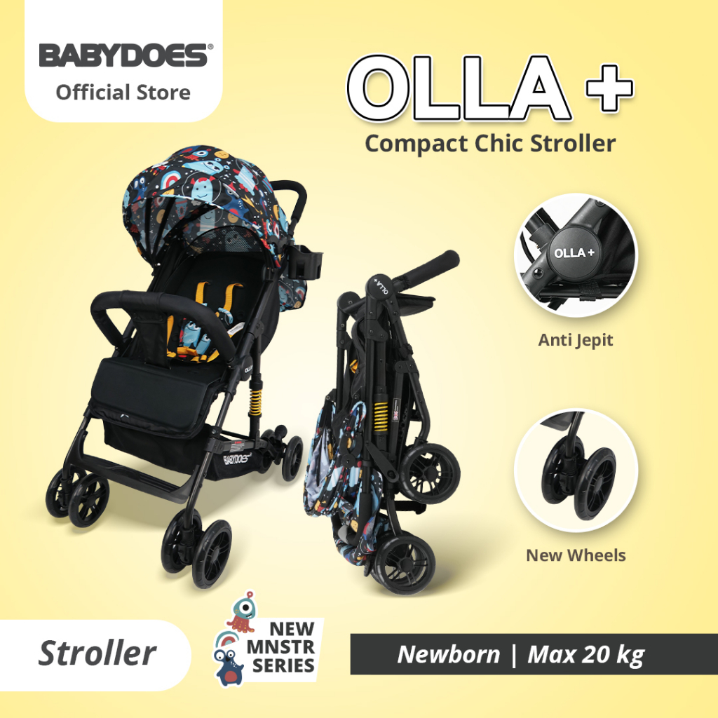 Stroller Bayi Babydoes Olla+ MONSTER Series 3 in 1 Newborn to Toddler 20kg Foto 3