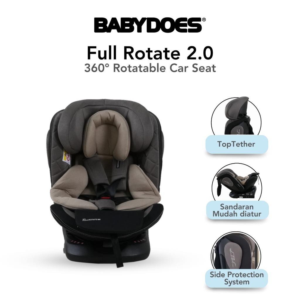 Babydoes Full Rotate 2.0 Car Seat 360° ISOFIX Sertifikasi ECE R44/04 dengan Alarm Buckle