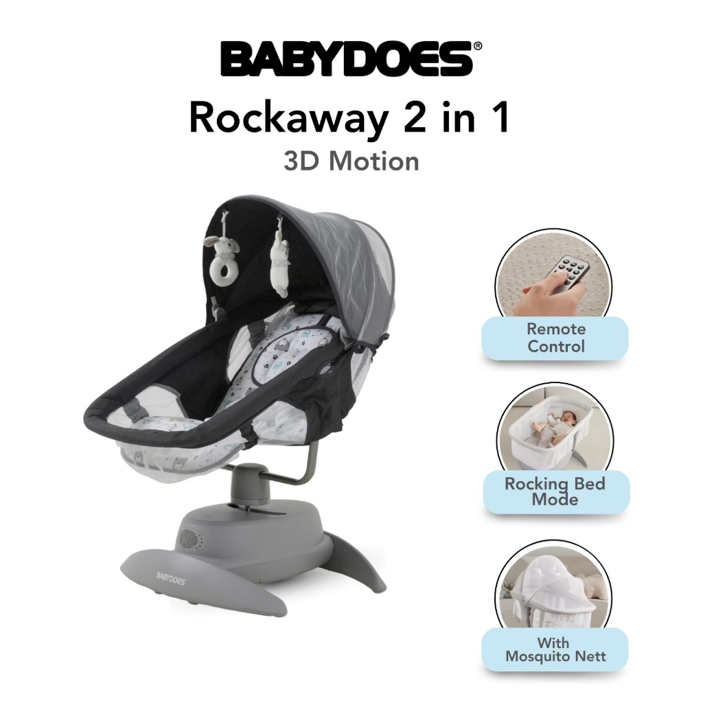 Ayunan Bayi Babydoes Rockaway 2-in-1 Swing 360 Derajat dengan Remote Control dan Bluetooth Foto 2