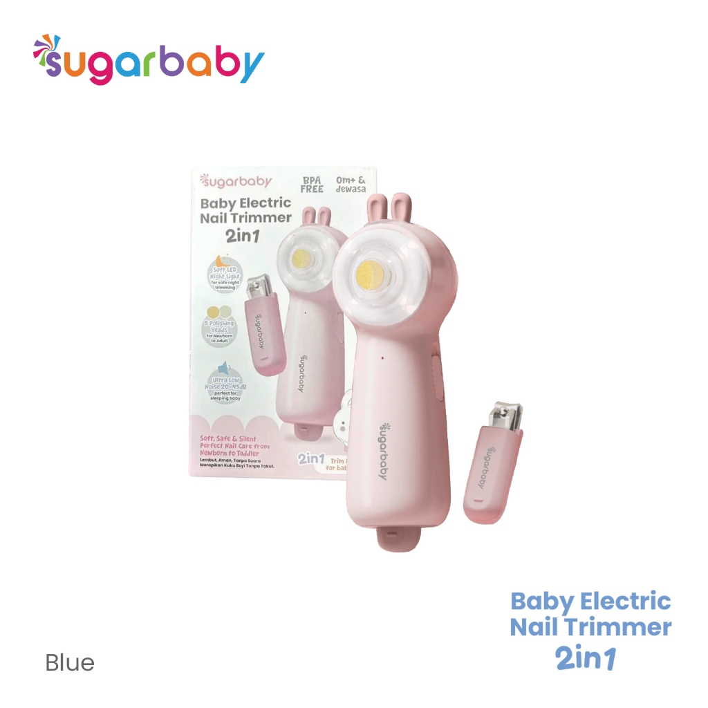 Sugarbaby Baby Electric Nail Trimmer 2in1 USB Type-C Lampu LED 5 Kepala Poles Senyap Foto 6