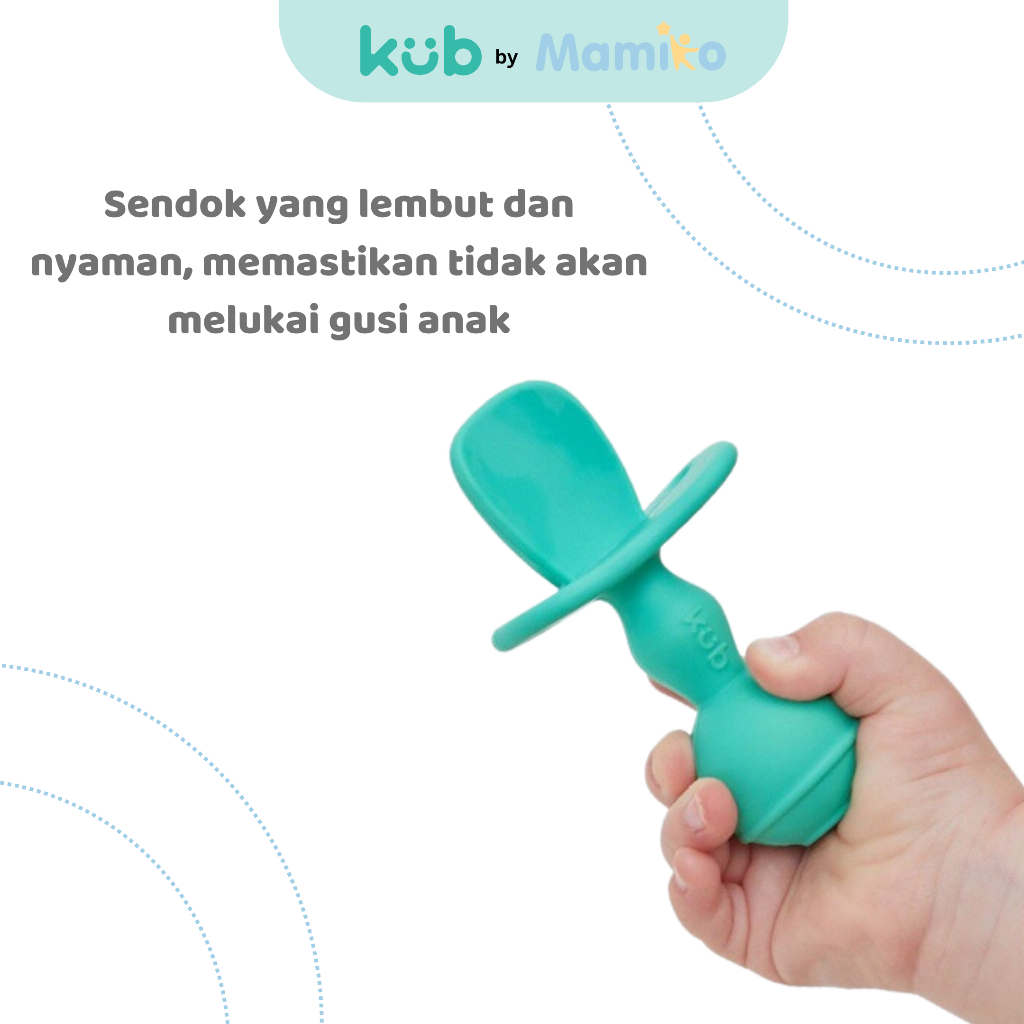 KUB x CL Pure Silicone Spork Set Sendok Garpu Bayi MPASI Warna Pink Foto 2