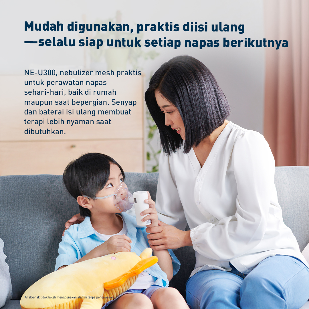 Nebulizer Omron NE-U300 Mesh Ultrasonic Portable USB Type-C Silent Foto 7