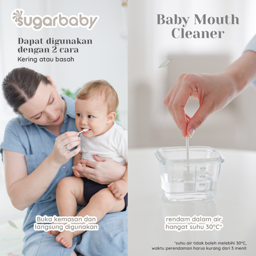 Sugarbaby Baby Mouth Cleaner Pembersih Mulut Lidah Gusi Bayi 30 Pcs Kasa Steril Medis Foto 8