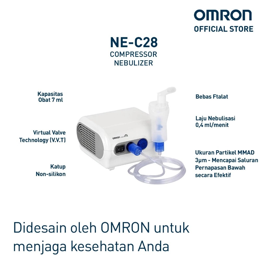 Omron Nebulizer NE-C28 Kompresor Terapi Pernapasan dengan Teknologi VVT Foto 2