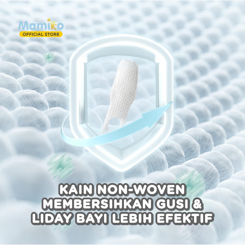 Mamiko Finger Baby Oral Wipes 20 Pcs Kain Pembersih Lidah Gigi Gusi Bayi Foto 4