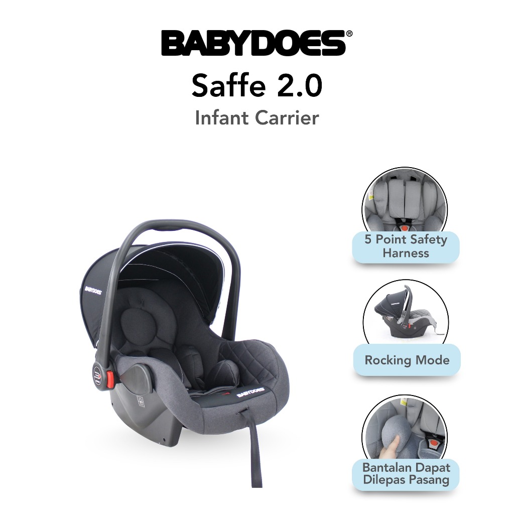 Babydoes Saffe 2.0 Infant Carrier Kursi Gendong Bayi Newborn 0-13kg