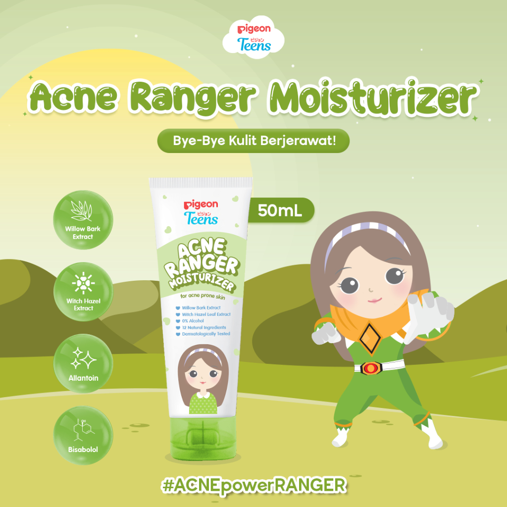 Pelembab Wajah Pigeon Teens Acne Ranger Moisturizer 50ml untuk Kulit Berjerawat