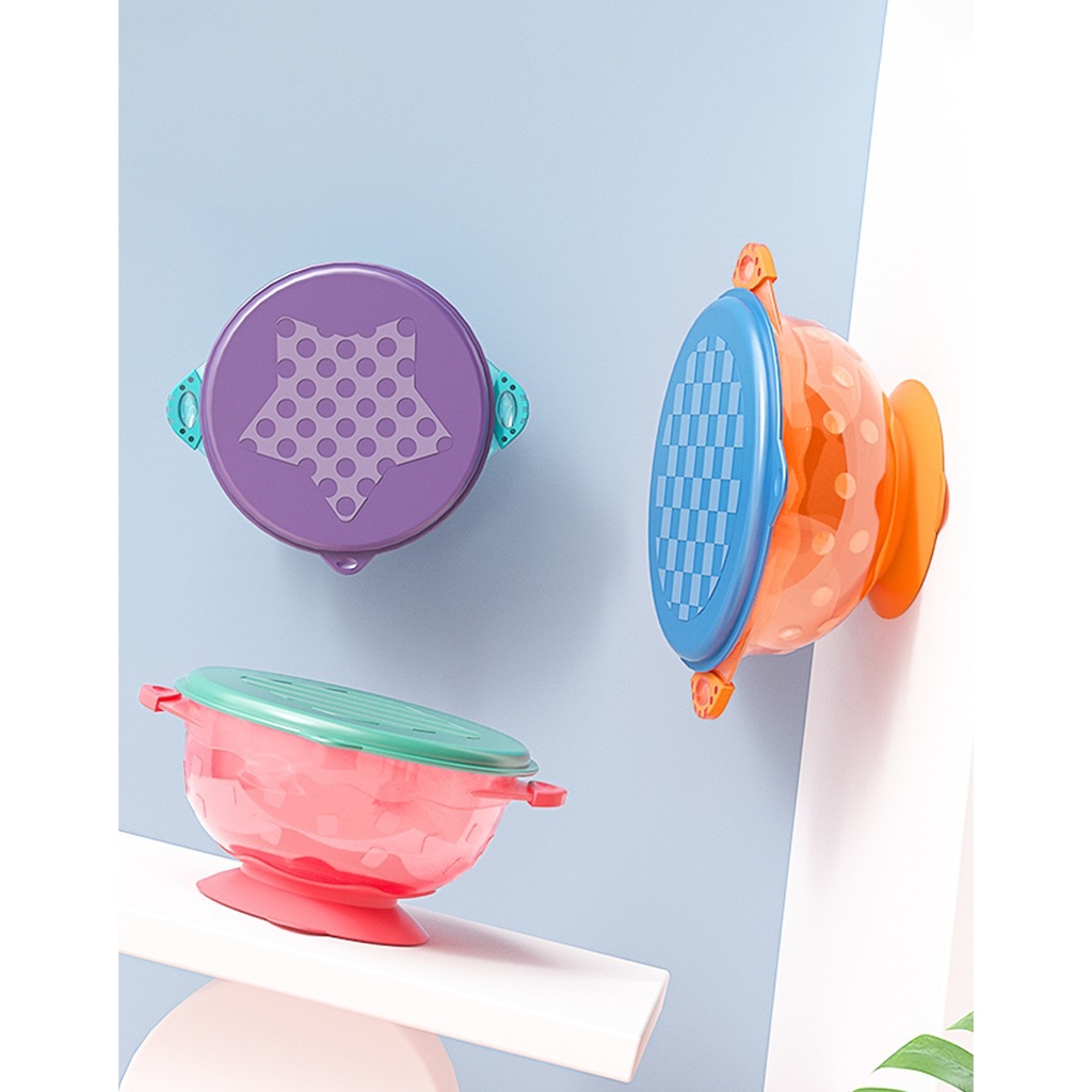KUB Mangkok Bayi 3 Set Suction Cups 440ml 300ml 180ml BPA Free Anti Slip Foto 6