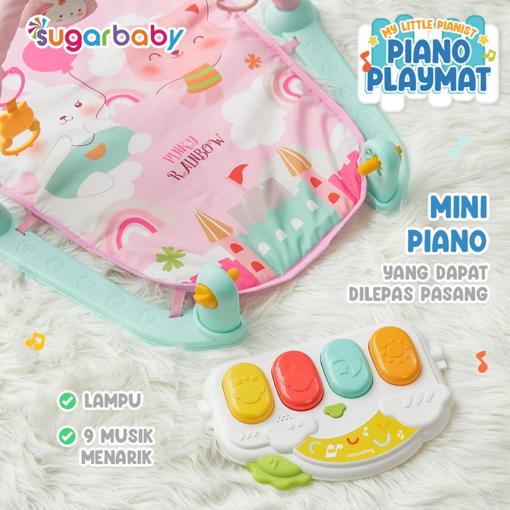 Playmat Piano Bayi Sugar Baby My Little Pianist Play Gym dengan Mainan Gantung 4 Foto 3