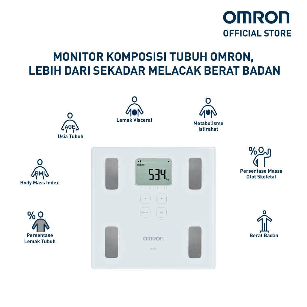 Omron Karada Scan HBF-214 Monitor Komposisi Tubuh Digital Analisis Lemak Visceral Foto 7