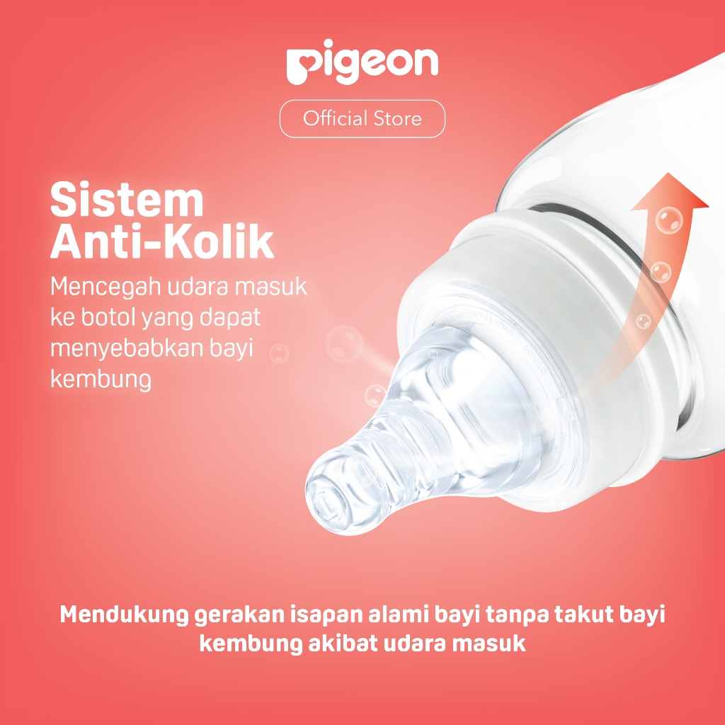 Botol Susu Bayi PIGEON Slim Neck PP RP 50ml Dot S-Type Anti Kolik BPA Foto 3