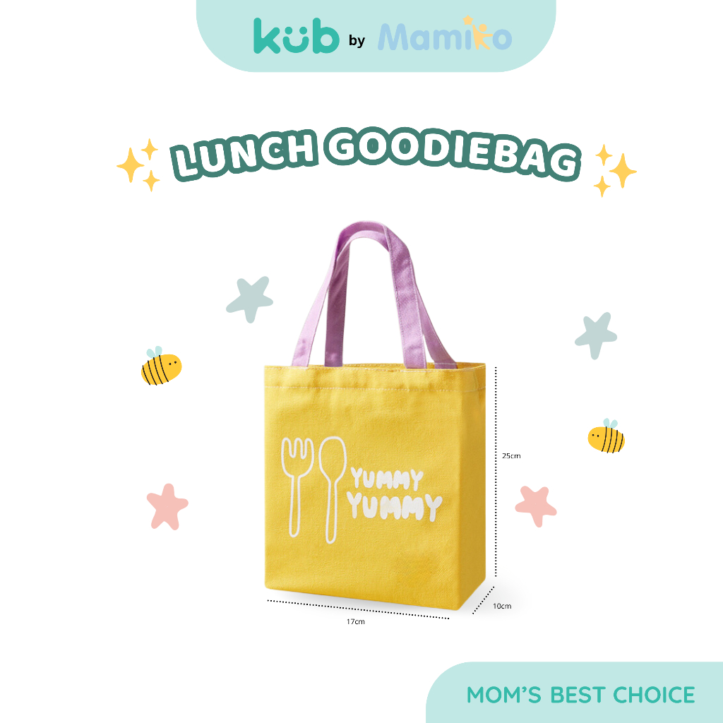 Tote Bag Canvas KUB Tas Bekel Makan Anak Kapasitas 480ml