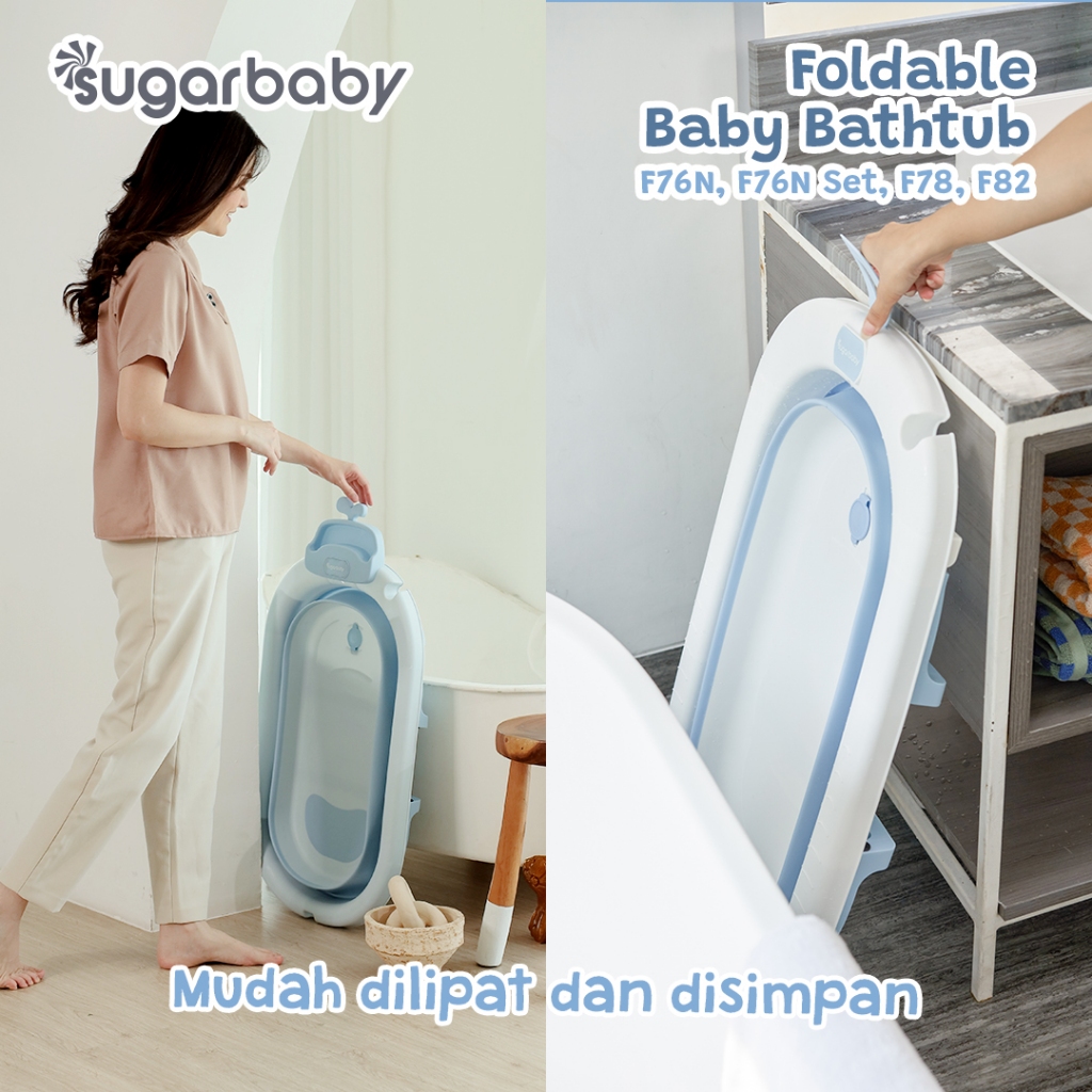 Sugarbaby Bak Mandi Bayi Lipat F76N Sensor Panas BPA Free Standar EN 14528 Foto 4