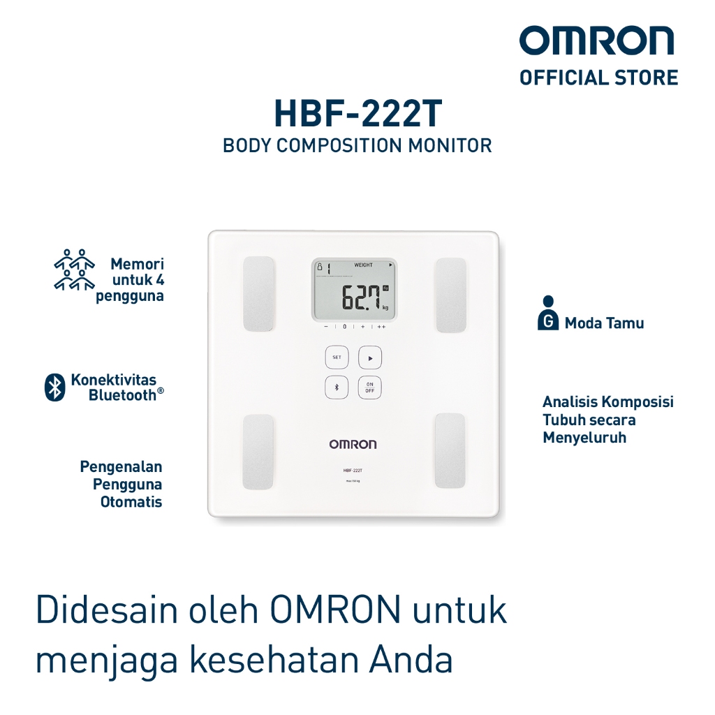 Omron Body Composition Monitor HBF-222T Bluetooth Analisis Lemak Visceral & Usia Tubuh Foto 4