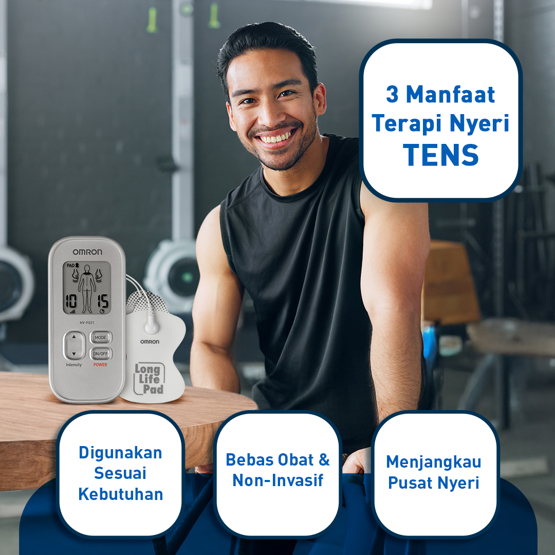 Omron Alat Pijat Elektronik TENS HV-F021 Pulse Massager 9 Mode 15 Level Intensitas Foto 6