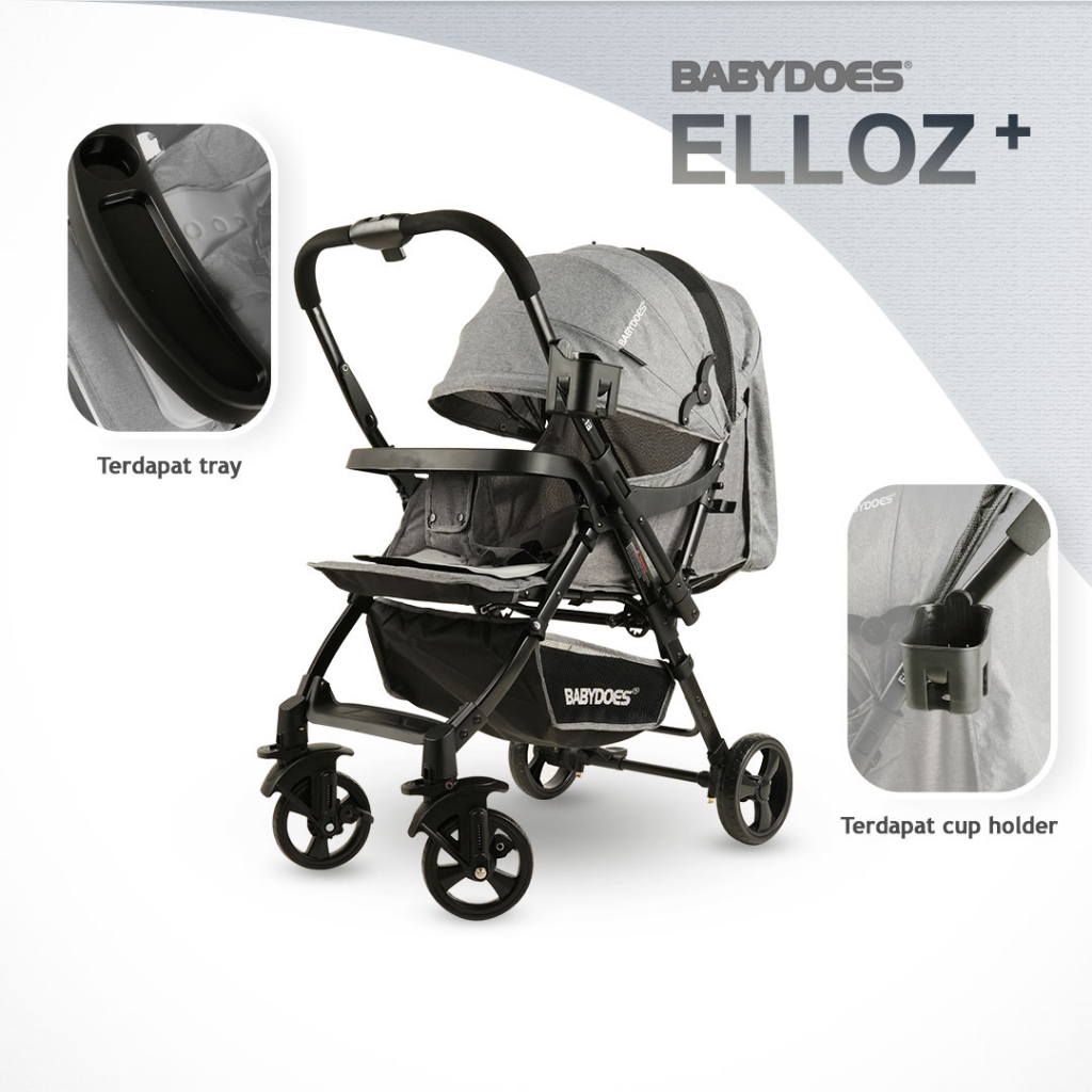 Stroller Babydoes Elloz+ Reversible Handle Kanopi Lebar Newborn hingga 20kg Foto 5