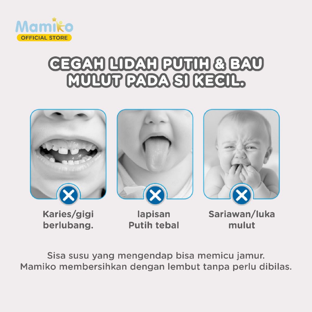 Mamiko Baby Gum & Tooth Wipes 30s Tisu Basah Pembersih Gigi Lidah Bayi Newborn Foto 2