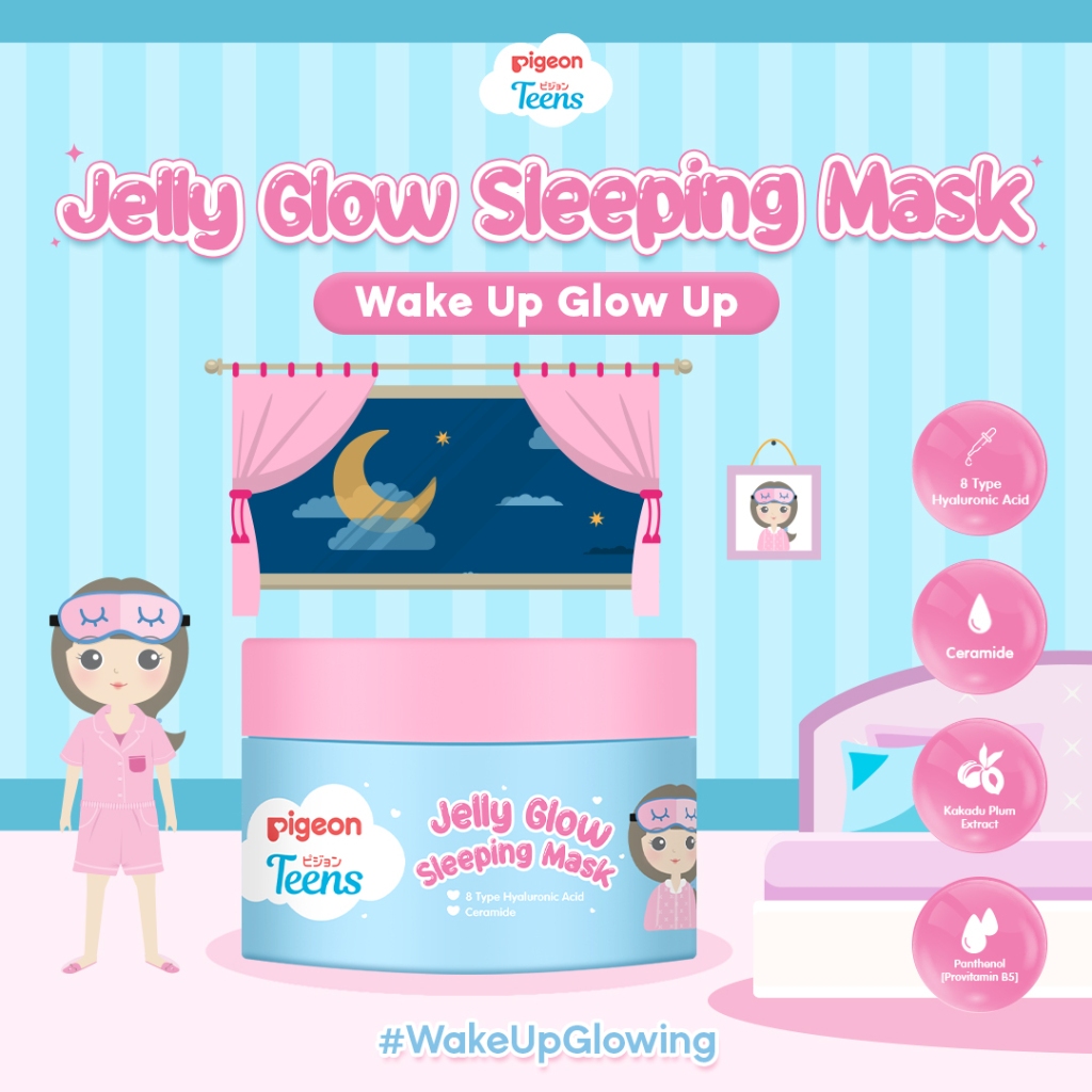 Pigeon Teens Jelly Glow Sleeping Mask 30G Night Cream Hydrating Skin Barrier
