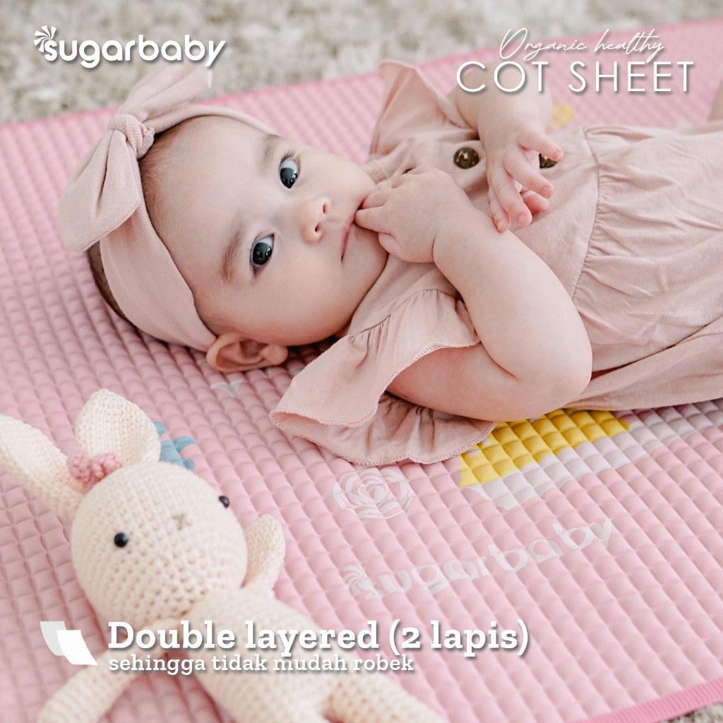 Perlak Bayi Sugar Baby Organic 90x60cm Waterproof Anti Bocor BPA Free Foto 5