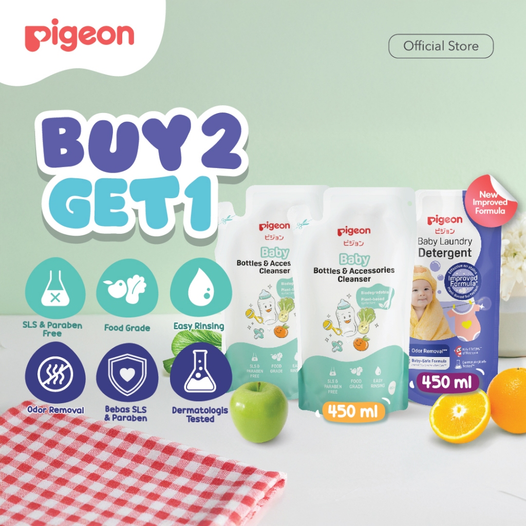 Pigeon Liquid Cleanser & Liquid Detergent Botol Susu 450ml Paket Hemat