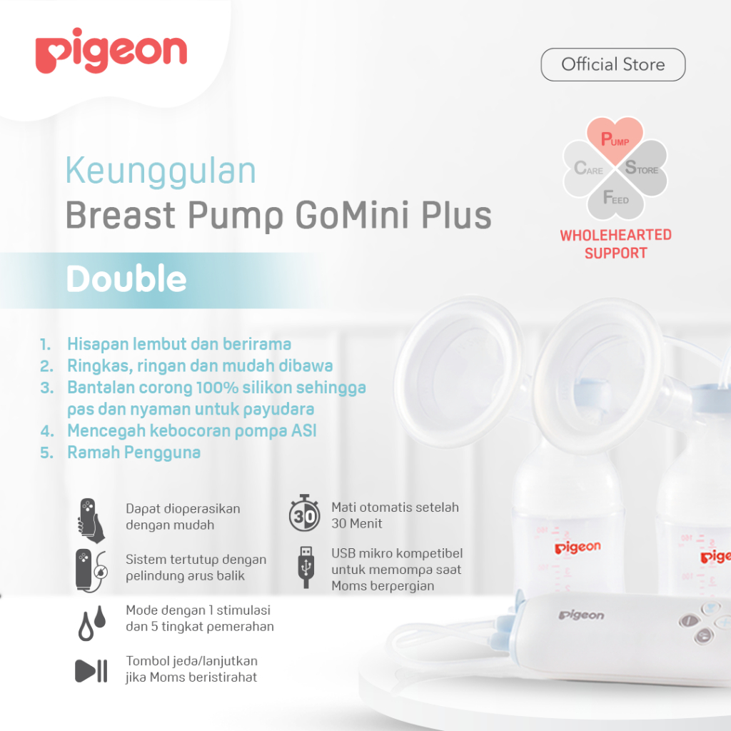 Pompa ASI Elektrik Pigeon Go Mini Plus Double Portable Isapan Lembut Foto 3