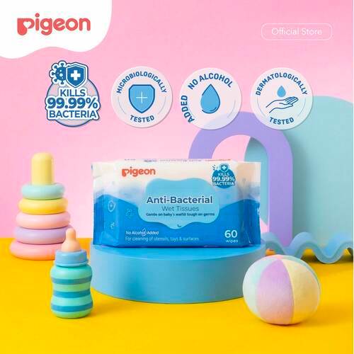 Pigeon Anti-bacterial Wet Tissue Tisu Basah Bayi Tanpa Aroma Paket Hemat Foto 2