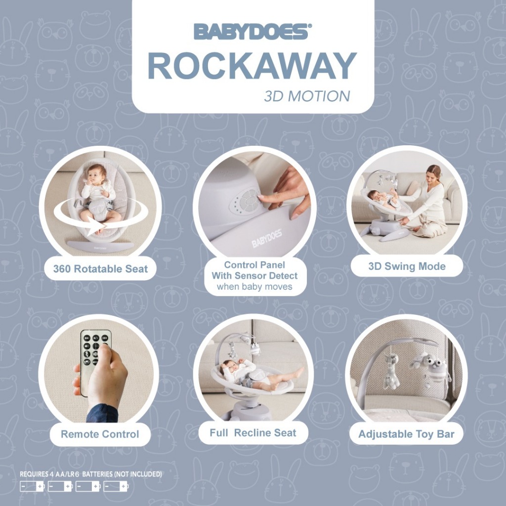 Babydoes Rockaway Baby Swing Elektrik Kursi Putar 360 Remote Control Foto 8