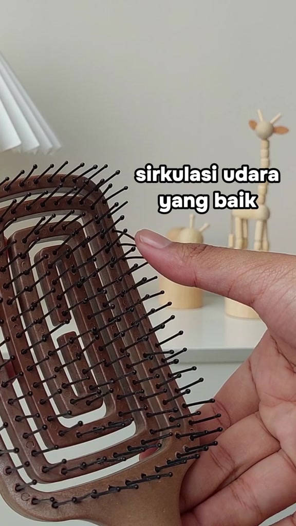 Sisir Rambut Yao Square Wood Texture Anti Rontok Buatan Korea Selatan