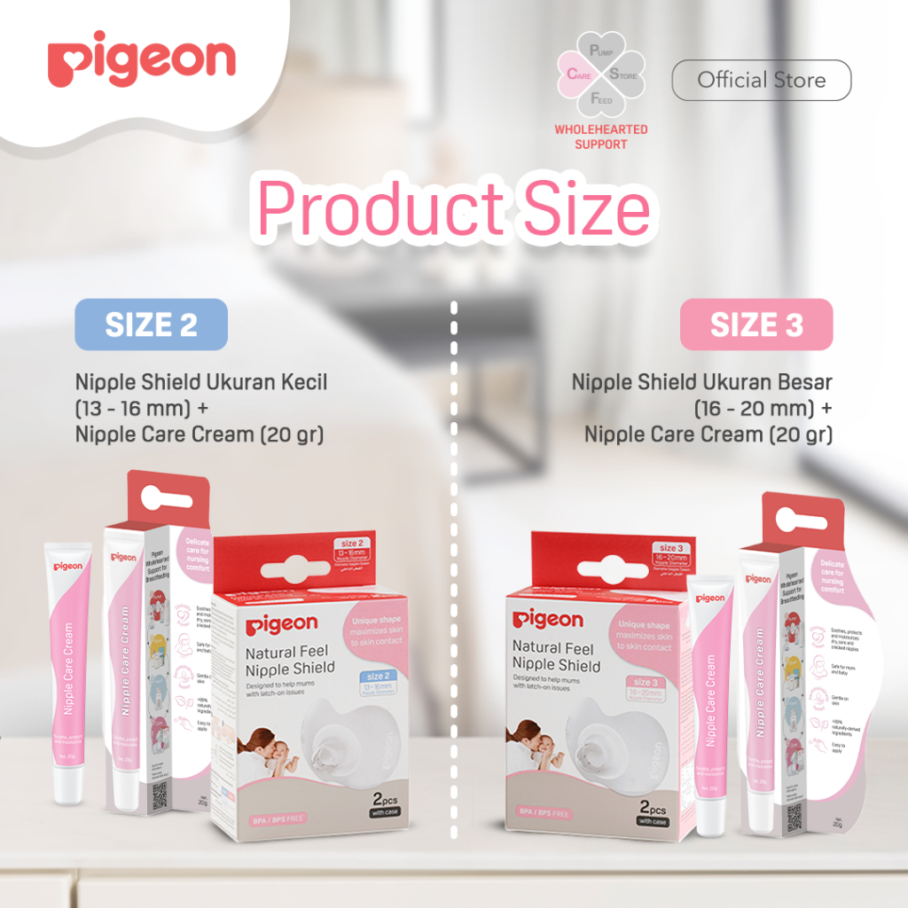 Pigeon Breastfeeding Care's Mom Bundle Nipple Shield Size 2/3 & Nipple Care Cream 20g Foto 3