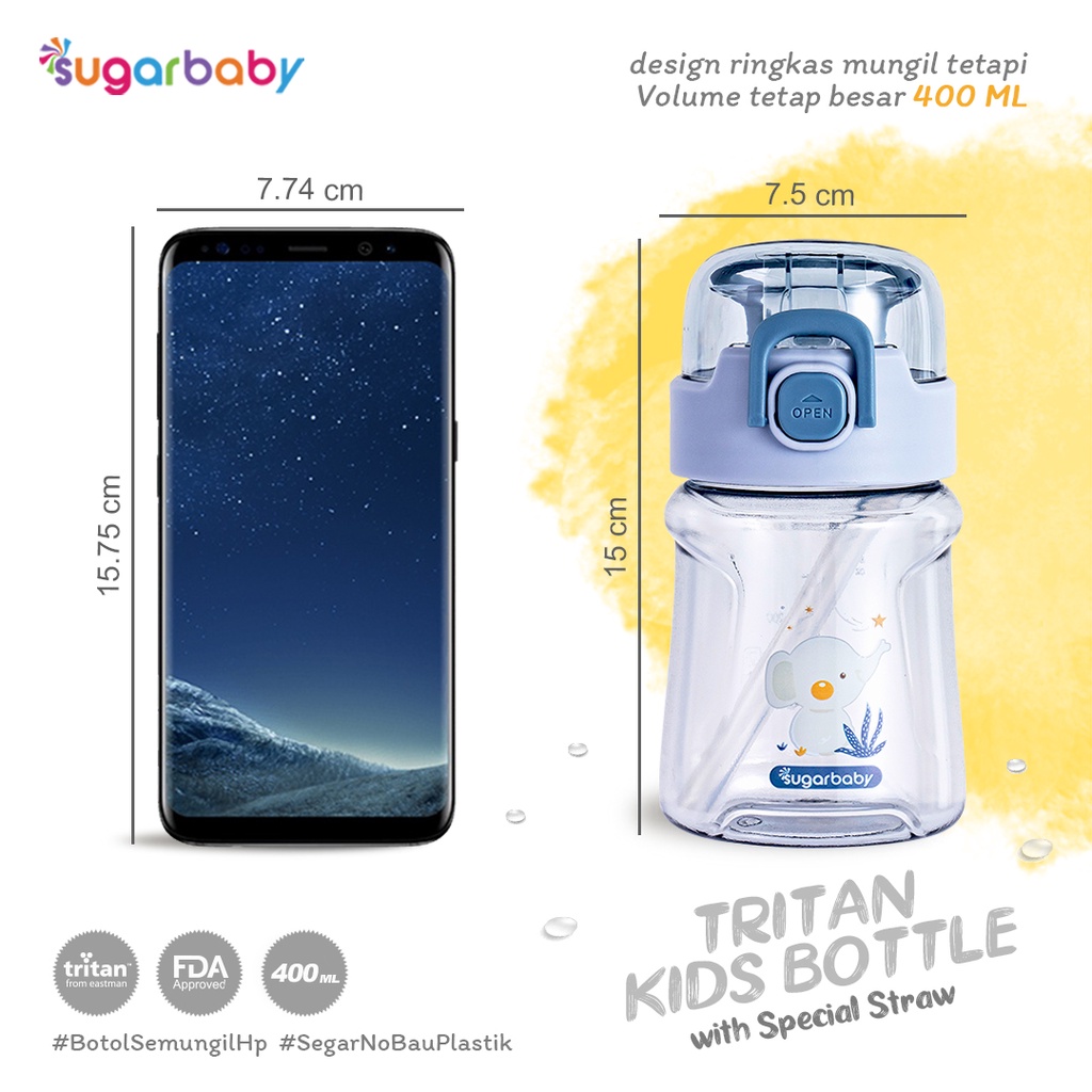 Sedotan & Sikat Pembersih Replacement Sugarbaby untuk Botol Tritan Kids TKBST400 Foto 2
