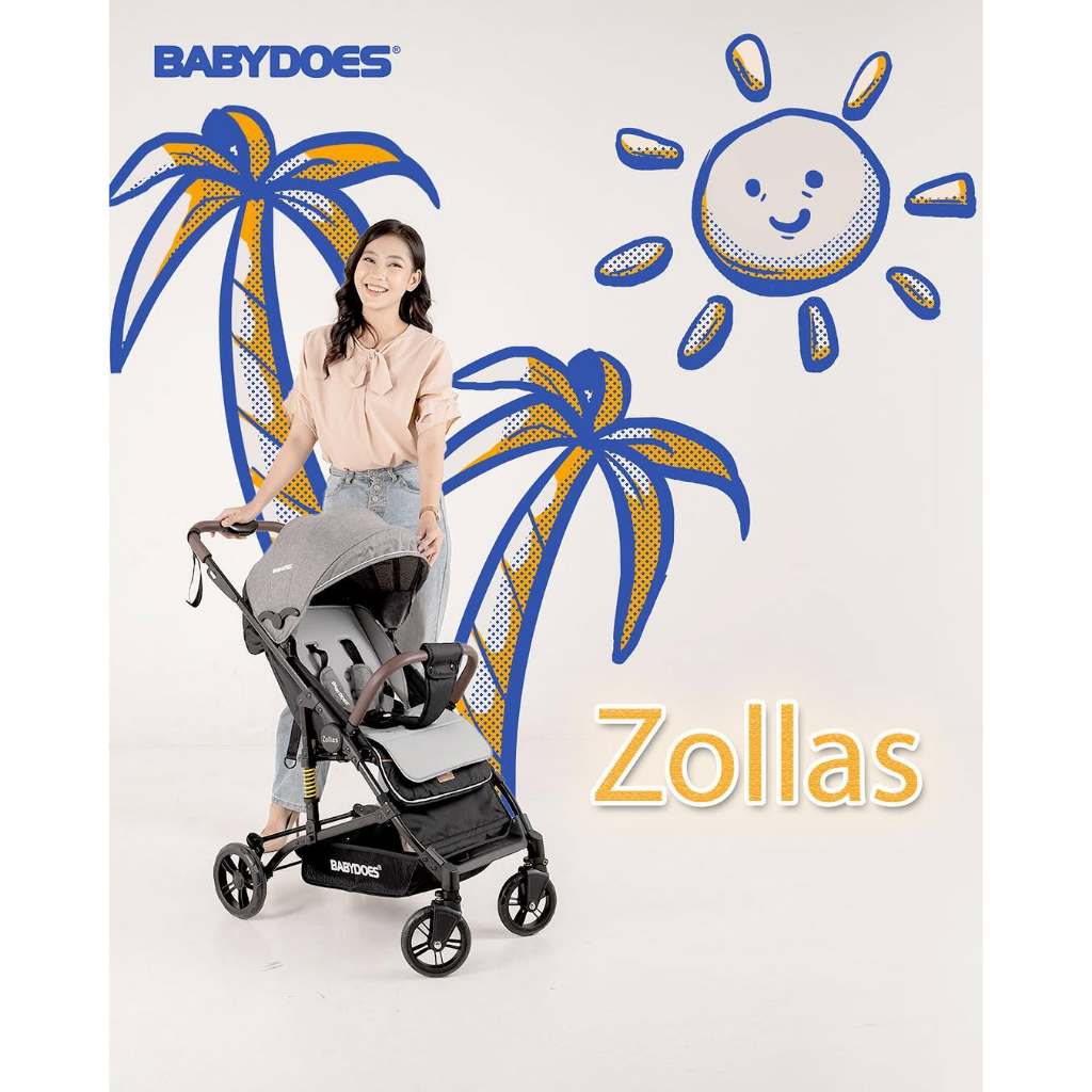 Stroller Bayi Babydoes Zollas Compact Dilipat Sandaran Kursi Kaki Adjustable Foto 2