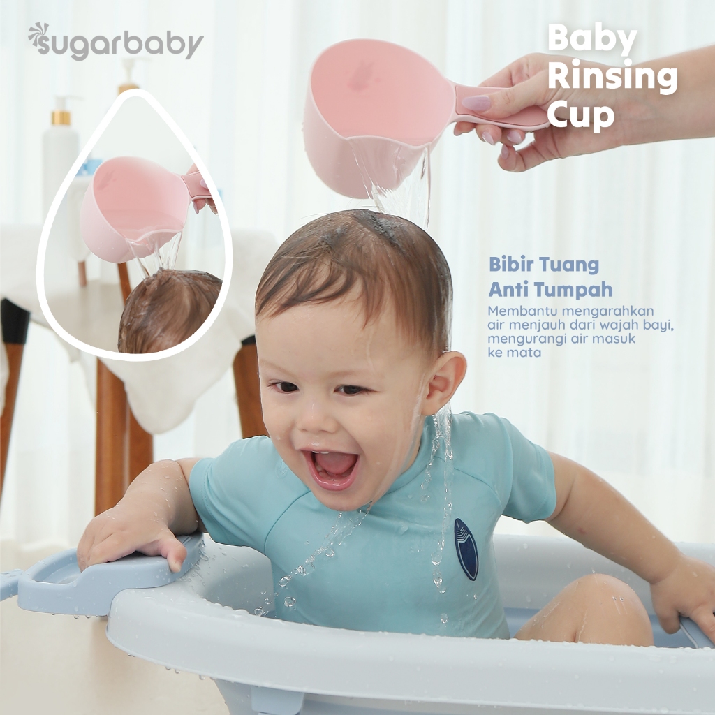 Sugarbaby Baby Rinsing Cup 600ml | Gayung Mandi Bayi Anti Air Masuk Mata BPA Foto 2