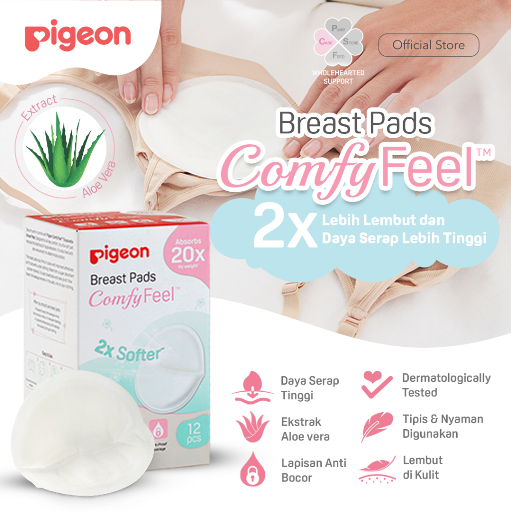 Pigeon Mommy Comfort Kit Bundle Breast Pad 12pcs Nipple Care Cream 20g Natural Feel Foto 4