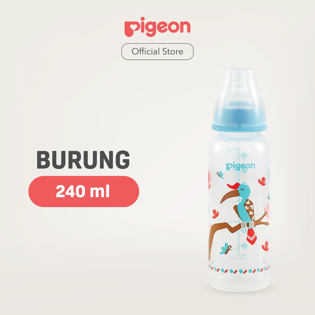 Pigeon Botol Susu Slim Neck PP RP 240ml Motif Hewan Langka dengan Dot S-Type Foto 7