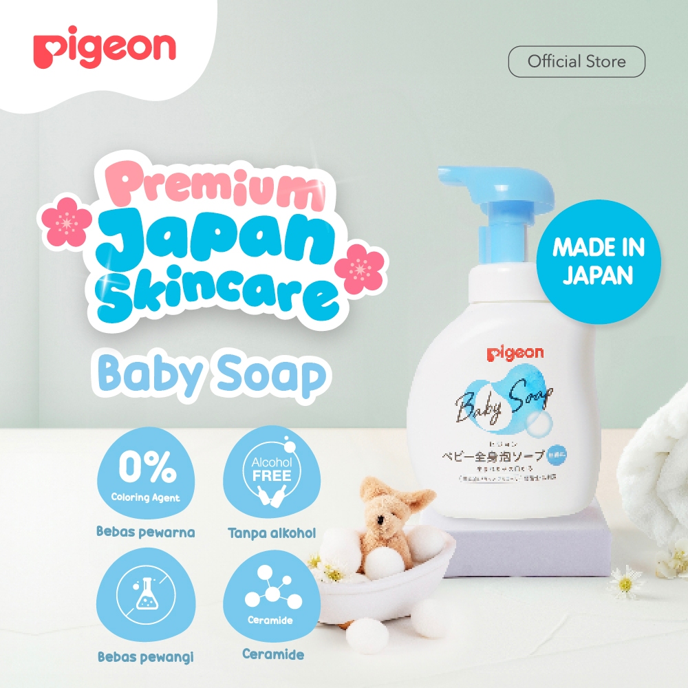 Sabun Mandi Bayi Pigeon Baby Foam Soap Mousse 500ml Pump Hypoallergenic
