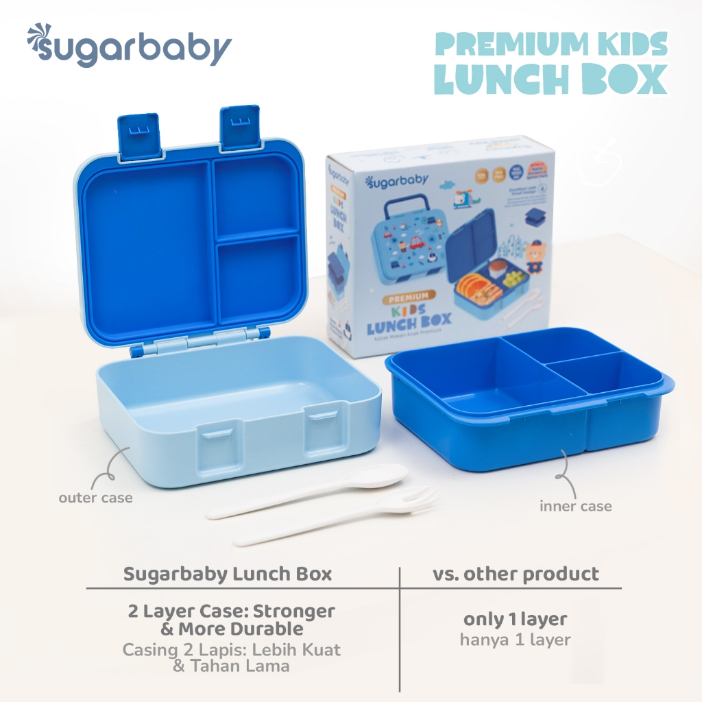 Kotak Bekal Anak Sugarbaby Premium Kids Lunch Box 650ml BPA Free Anti Bocor Foto 3