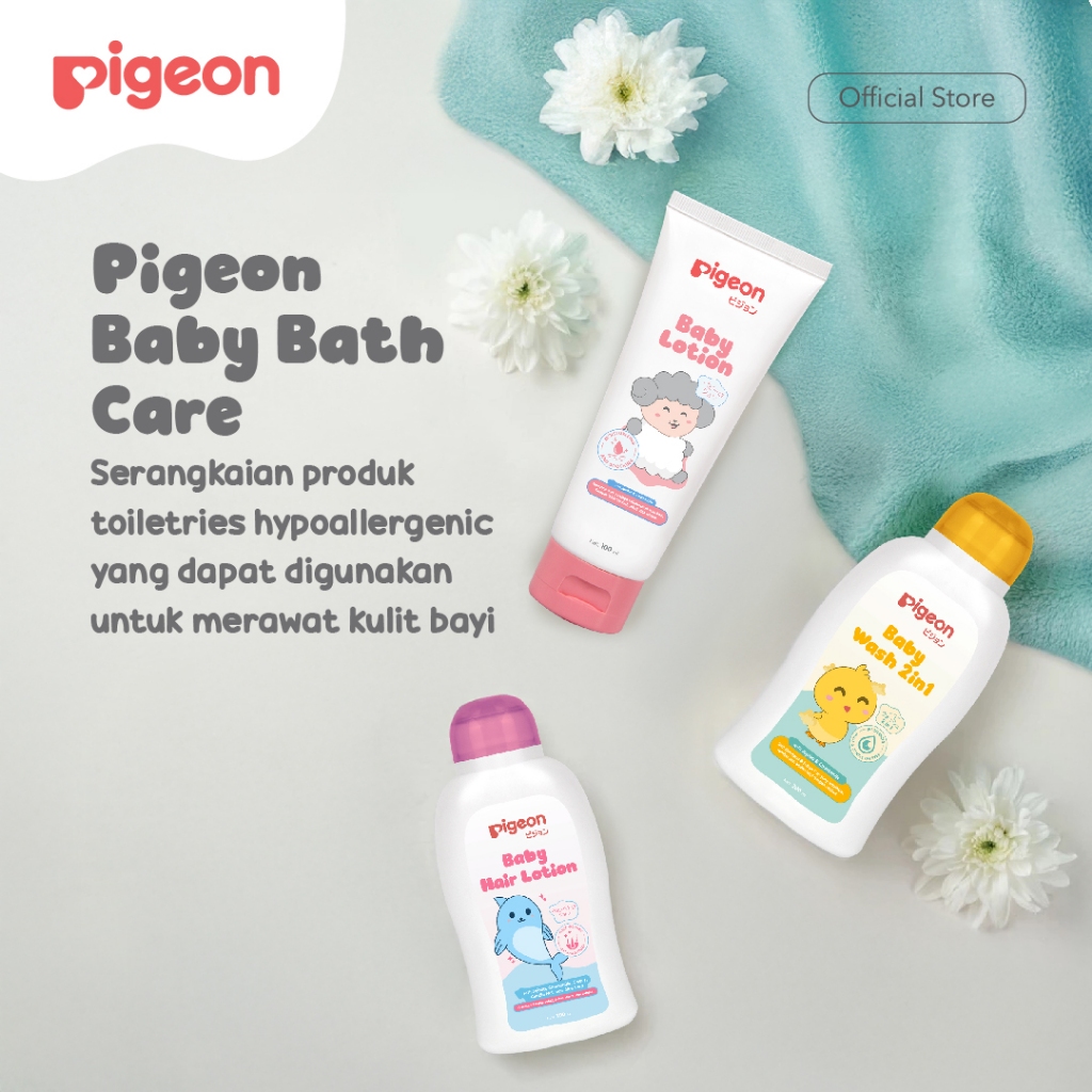 Pigeon Baby Bath Care Set Travel Kit Paket Perlengkapan Mandi Bayi 4 Item Foto 3