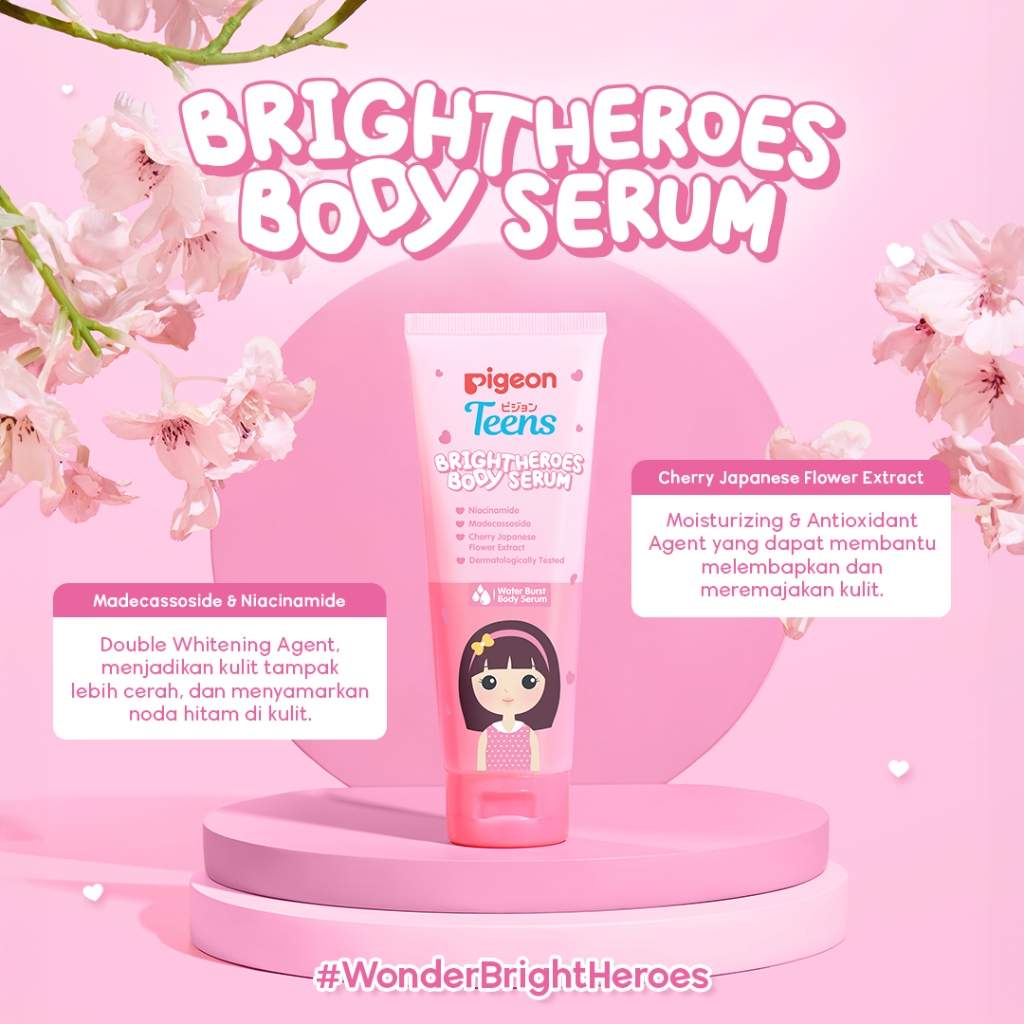 Pigeon Teens Bright Heroes Body Serum 100ml Niacinamide Madecassoside Water Burst Foto 2